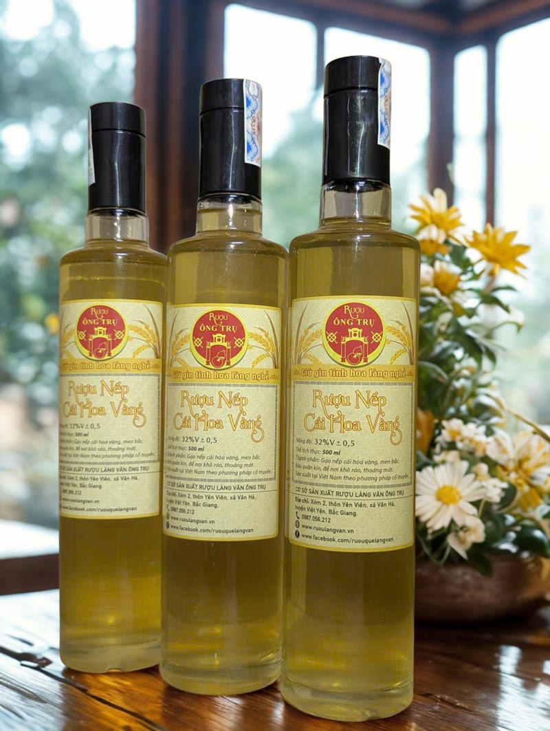 Rượu nếp cái hoa vàng chai thủy tinh 500ml